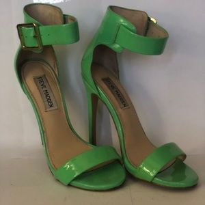 Neon Green ankle strap Steve Madden size 6 heels